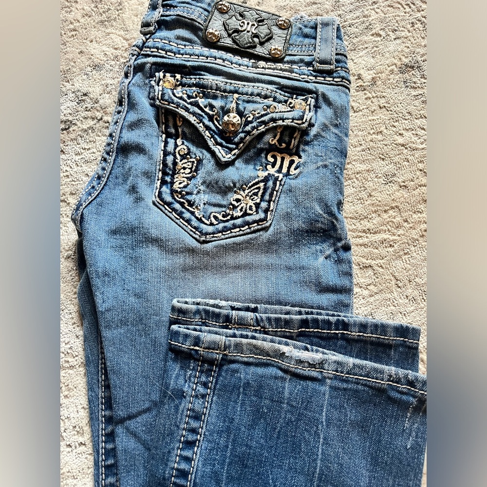 Miss Me Boot Cut Flap Pocket Jeans size 26